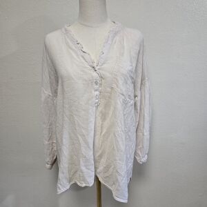 HATCH Raw Hem Gauzy Tunic Top Size 4-6